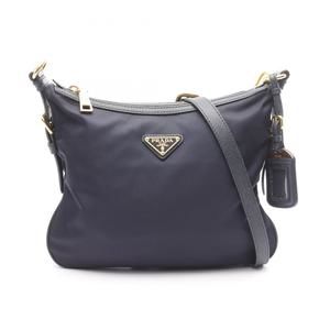 PRADA Blue Leather Saffiano Shoulder Bag